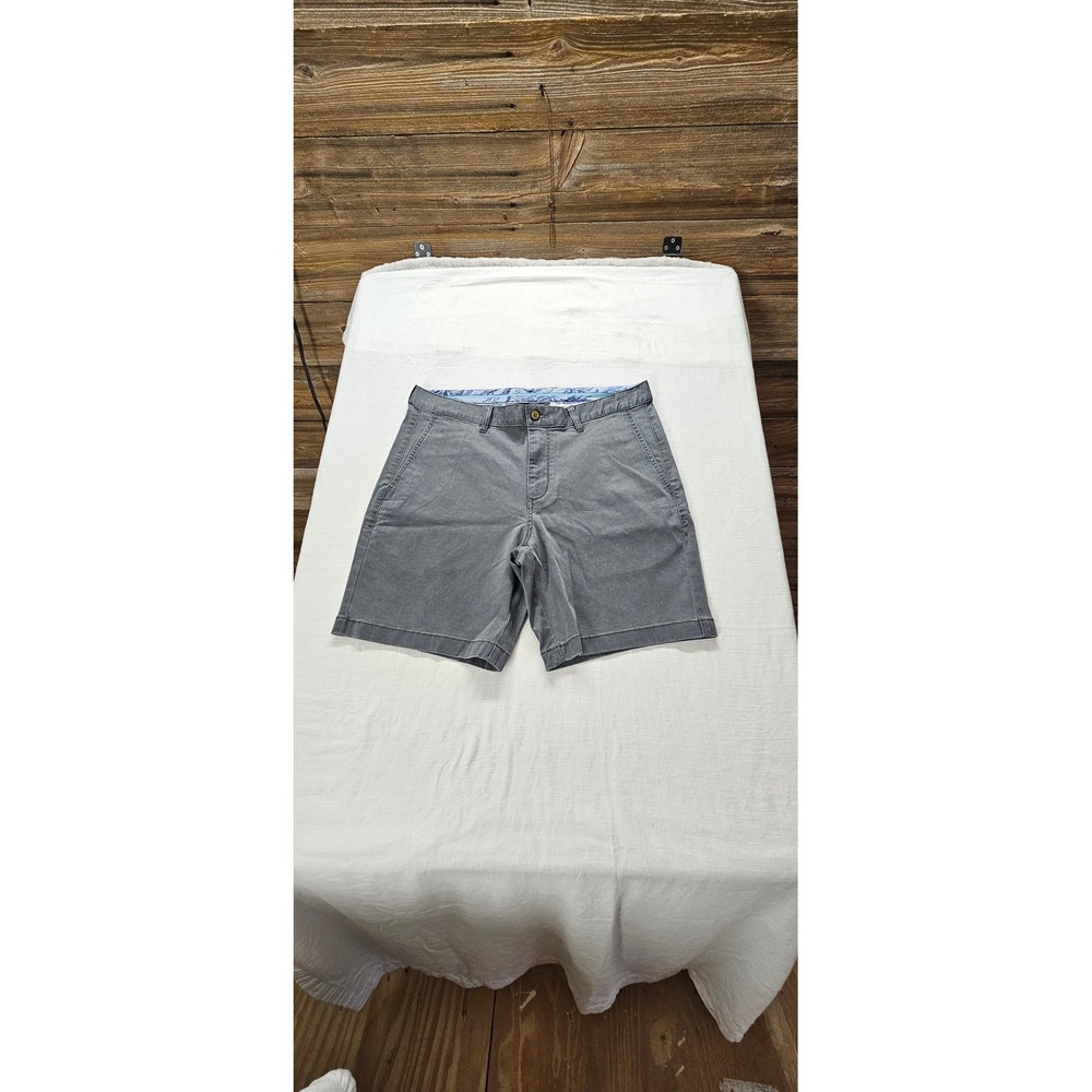 Tommy Bahama Boracay Chino Shorts Mens 35 Grey Cotton Tencel Stretch Flat Front